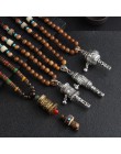 2020 nowy Handmade Nepal naszyjnik buddyjski Mala drewno naszyjnik z koralików i naszyjnik etniczny róg ryby długi komunikat biż
