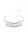 Ingemark moda anioł charakter Rhinestone Choker naszyjnik dla kobiet luksusowe Maxi komunikat biżuteria łańcuszek na szyję preze