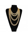 UWIN Iced Out Bling kryształ Rhinestone Goldgen wykończenie Miami kubański Link łańcuch męski hip hop naszyjnik biżuteria 20,24,
