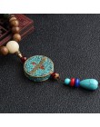 2020 nowy Handmade Nepal naszyjnik buddyjski Mala drewno naszyjnik z koralików i naszyjnik etniczny róg ryby długi komunikat biż