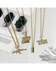 2019 Hip Hop biżuteria kobiety mężczyźni długi złoty łańcuch naszyjniki Unisex Hiphop Bling Gun AK47 list Xanax Pill naszyjnik p