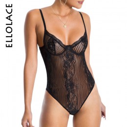 Ellolace 2019 różowy Neon koronki siatkowe body kobiety Sexy przejrzyste lato Backless kombinezony Bodycon kobiet nowy szczupły 