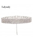 Lalynnly Fashion choker kryształowy naszyjnik dla kobiet Wedding Stretch wyraziste z kryształkami akcesoria naszyjnikowe biżuter