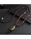 2020 nowy Handmade Nepal naszyjnik buddyjski Mala drewno naszyjnik z koralików i naszyjnik etniczny róg ryby długi komunikat biż
