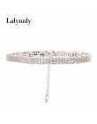 Lalynnly Fashion choker kryształowy naszyjnik dla kobiet Wedding Stretch wyraziste z kryształkami akcesoria naszyjnikowe biżuter