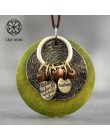 Okrągły naszyjnik kobiety biżuteria łańcuch sweter czeski naszyjnik akcesoria odzieżowe naszyjnik z drewna Collier Femme 6*7cm