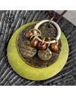 Okrągły naszyjnik kobiety biżuteria łańcuch sweter czeski naszyjnik akcesoria odzieżowe naszyjnik z drewna Collier Femme 6*7cm