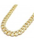 UWIN Iced Out Bling kryształ Rhinestone Goldgen wykończenie Miami kubański Link łańcuch męski hip hop naszyjnik biżuteria 20,24,