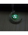2019 świecące w ciemności wisiorek naszyjniki posrebrzany łańcuszek naszyjniki Hollow księżyc i serce Choker naszyjnik Collares 