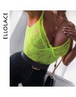 Ellolace Neon lato 21 kolory koronkowe body kobiety kwiatowy haft muszka przejrzyste Sexy body kombinezon kombinezony Party