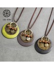 Okrągły naszyjnik kobiety biżuteria łańcuch sweter czeski naszyjnik akcesoria odzieżowe naszyjnik z drewna Collier Femme 6*7cm