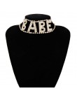 Ingemark moda anioł charakter Rhinestone Choker naszyjnik dla kobiet luksusowe Maxi komunikat biżuteria łańcuszek na szyję preze