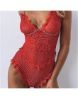 Sexy koronkowe Body damski Bodycon kombinezon lato wyciąć pajacyki klub kobiet kombinezon Body na ramiączkach kombinezony Femini