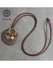 Okrągły naszyjnik kobiety biżuteria łańcuch sweter czeski naszyjnik akcesoria odzieżowe naszyjnik z drewna Collier Femme 6*7cm