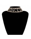 Ingemark moda anioł charakter Rhinestone Choker naszyjnik dla kobiet luksusowe Maxi komunikat biżuteria łańcuszek na szyję preze