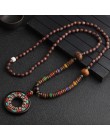 2020 nowy Handmade Nepal naszyjnik buddyjski Mala drewno naszyjnik z koralików i naszyjnik etniczny róg ryby długi komunikat biż