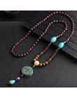 2020 nowy Handmade Nepal naszyjnik buddyjski Mala drewno naszyjnik z koralików i naszyjnik etniczny róg ryby długi komunikat biż
