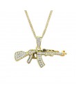 2019 Hip Hop biżuteria kobiety mężczyźni długi złoty łańcuch naszyjniki Unisex Hiphop Bling Gun AK47 list Xanax Pill naszyjnik p