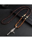 2020 nowy Handmade Nepal naszyjnik buddyjski Mala drewno naszyjnik z koralików i naszyjnik etniczny róg ryby długi komunikat biż