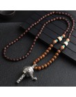 2020 nowy Handmade Nepal naszyjnik buddyjski Mala drewno naszyjnik z koralików i naszyjnik etniczny róg ryby długi komunikat biż