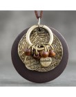 Okrągły naszyjnik kobiety biżuteria łańcuch sweter czeski naszyjnik akcesoria odzieżowe naszyjnik z drewna Collier Femme 6*7cm
