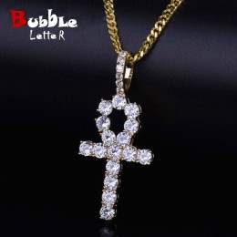 Ankh krzyż wisiorek złoty kolor srebrny materiał miedziany CZ egipski klucz wisiorek drzewo życia naszyjnik mężczyźni kobiety bi