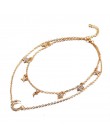 2019 Vintage wielowarstwowe złoto naszyjniki dla kobiet moda księżyc wisiorek w kształcie gwiazdy Crystal Chain naszyjniki i Boh
