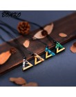 BOAKO trójkąt żywica drewno naszyjnik Handmade żywica liny choker łańcuszek naszyjnik dla kobiet mężczyzn urok biżuteria kołnier