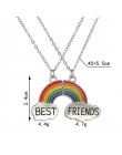 2 sztuk/zestaw Best Friends naszyjnik Tai Chi korona Rainbow złamane serce Best Friends Forever naszyjnik dla kobiet BFF biżuter