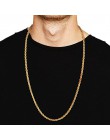 3MM Titanium stalowa srebrna złota męska naszyjnik Twist Chain długie naszyjniki prezenty dla kobiet Collier biżuteria akcesoria