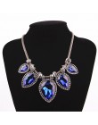Luksusowy Vintage choker damski duże kryształowe biżuteria z kamienia srebrny łańcuszek Boho Chunky komunikat Maxi naszyjniki Co