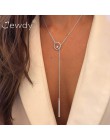 Nowe srebrne kolor kryształu krzyż naszyjnik kobiety długi łańcuszek frędzel komunikat Choker 2020 Collares naszyjnik biżuteria 