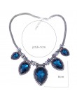 Luksusowy Vintage choker damski duże kryształowe biżuteria z kamienia srebrny łańcuszek Boho Chunky komunikat Maxi naszyjniki Co
