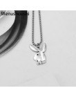 3.3*2.1cm zagraj w głowa królika charm naszyjniki kobiety biżuteria śmieszne zwierzęta naszyjnik człowiek biżuteria drop ship ok