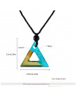 BOAKO trójkąt żywica drewno naszyjnik Handmade żywica liny choker łańcuszek naszyjnik dla kobiet mężczyzn urok biżuteria kołnier