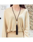 ZN 2018 NEW Arrival Tassel wisiorek łańcuch sweter długie koraliki naszyjnik dla kobiet dziewczyn modna biżuteria na prezent