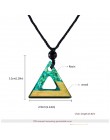 BOAKO trójkąt żywica drewno naszyjnik Handmade żywica liny choker łańcuszek naszyjnik dla kobiet mężczyzn urok biżuteria kołnier