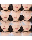 Moda 5 sztuk dziewczyny wielowarstwowa koronki czarny Choker naszyjnik Kid Stretch aksamitne klasyczne gotycki tatuaż koronki Ch