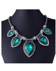 Luksusowy Vintage choker damski duże kryształowe biżuteria z kamienia srebrny łańcuszek Boho Chunky komunikat Maxi naszyjniki Co