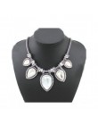 Luksusowy Vintage choker damski duże kryształowe biżuteria z kamienia srebrny łańcuszek Boho Chunky komunikat Maxi naszyjniki Co