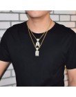 Nazwa własna korona Bail Drip inicjały Bubble Letters naszyjniki i wisiorek dla kobiet mężczyzn złoty kolor Cubic cyrkon Hip Hop