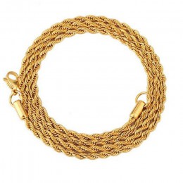 3MM Titanium stalowa srebrna złota męska naszyjnik Twist Chain długie naszyjniki prezenty dla kobiet Collier biżuteria akcesoria