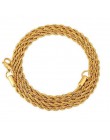 3MM Titanium stalowa srebrna złota męska naszyjnik Twist Chain długie naszyjniki prezenty dla kobiet Collier biżuteria akcesoria