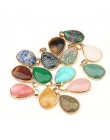 Naturalny kamień wisiorek w kształcie kropli wody kształt zawieszki agaty/RoseQuartz/Tiger Eye Charms dla naszyjniki tworzenia b