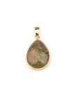 Naturalny kamień wisiorek w kształcie kropli wody kształt zawieszki agaty/RoseQuartz/Tiger Eye Charms dla naszyjniki tworzenia b