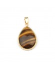 Naturalny kamień wisiorek w kształcie kropli wody kształt zawieszki agaty/RoseQuartz/Tiger Eye Charms dla naszyjniki tworzenia b