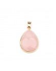 Naturalny kamień wisiorek w kształcie kropli wody kształt zawieszki agaty/RoseQuartz/Tiger Eye Charms dla naszyjniki tworzenia b