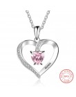 Spersonalizuj naszyjnik 925 Sterling silver wisiorek z serduszkiem niestandardowe nazwa Birthstone moda obietnica prezent na roc