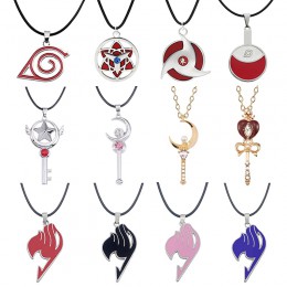 Modny japonia Anime naszyjnik Naruto Symbol wisiorek Ninja Sailor wisiorek z księżycem fairy tail Uchiha Sha Rinn Gann naszyjnik