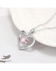 Spersonalizuj naszyjnik 925 Sterling silver wisiorek z serduszkiem niestandardowe nazwa Birthstone moda obietnica prezent na roc
